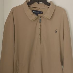 Ralph Lauren Polo Golf 3/4 Zip Khaki Tan Pullover Windbreaker